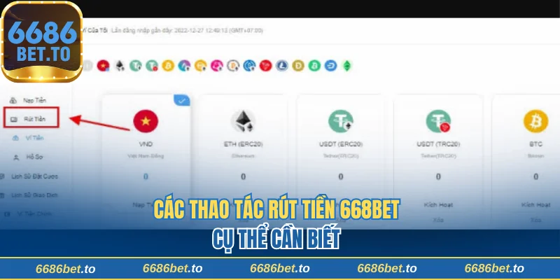 Các thao tác rút tiền 668bet cụ thể cần biết