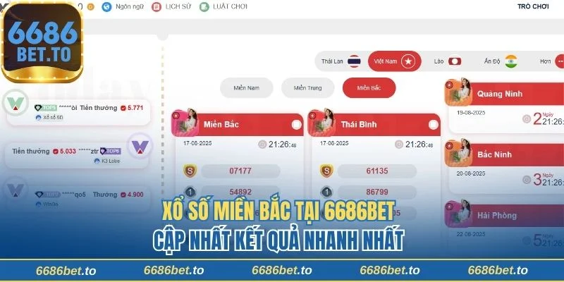 Xổ Số Miền Bắc Tại 6686bet Cập Nhất Kết Quả Nhanh Nhất